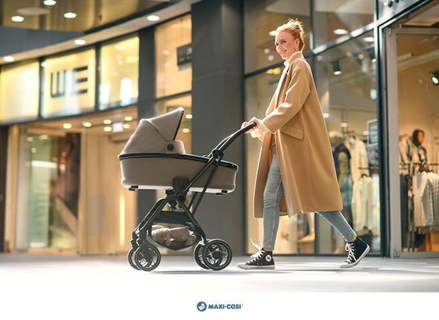 Maxi-Cosi Leona2 Luxe - Vista laterale con navicella Oria Lux