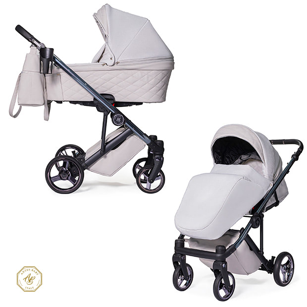 Duo navicella e passeggino Antes Baby Premium nel colore Nice Grey