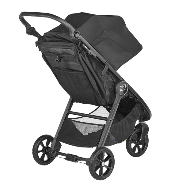 Baby Jogger City Mini GT2: vista posteriore con maniglione regolabile e comando del freno manuale