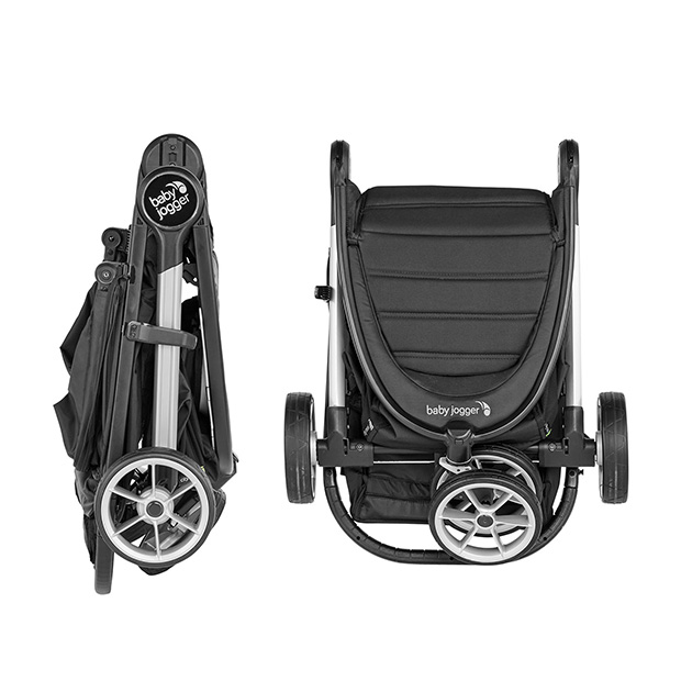 Baby Jogger City Mini2 a 3 ruote: come si presenta da chiuso.