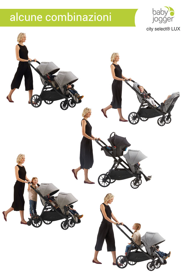 Baby Jogger City Select Lux - passeggino singolo, gemellare, fratellare 2017 - alcune combinazioni anche con pedana - cercapasseggini