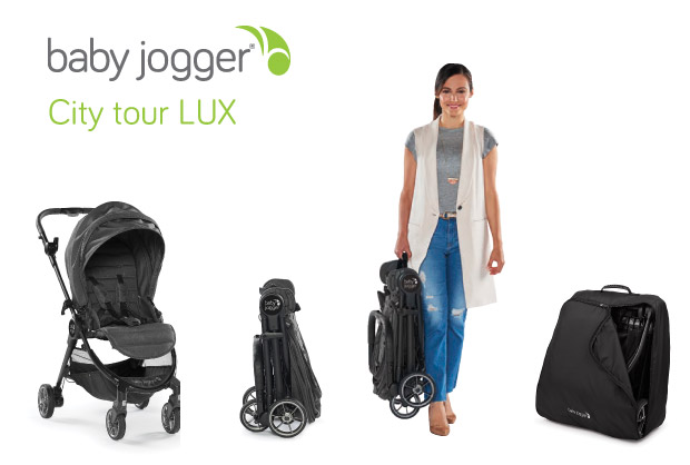 Baby Jogger nuovo City Tour Lux 2018 - vista della chiusura e del trasporto con borsa viaggio - cercapasseggini