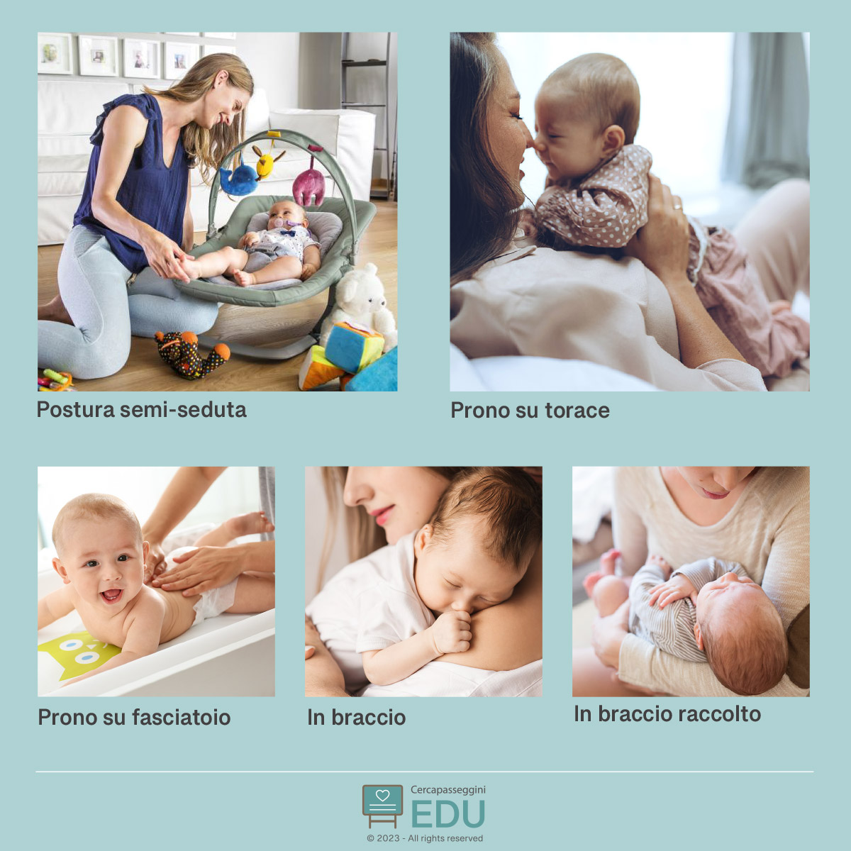 Esempi e consigli posturali per il neonato e il lattante