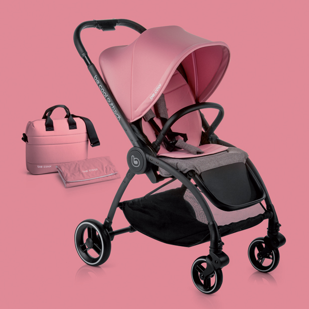 Be Cool Outback: vista frontale del passeggino nel colore BePink