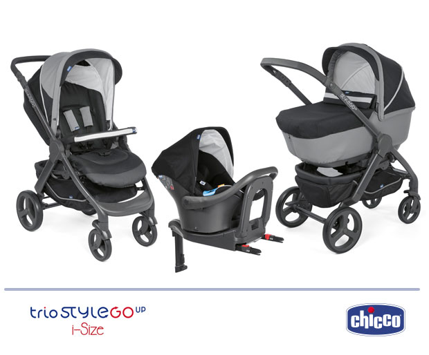 Chicco Trio StyleGo Up i-Size 2018 - vista del trio completo - cercapasseggini