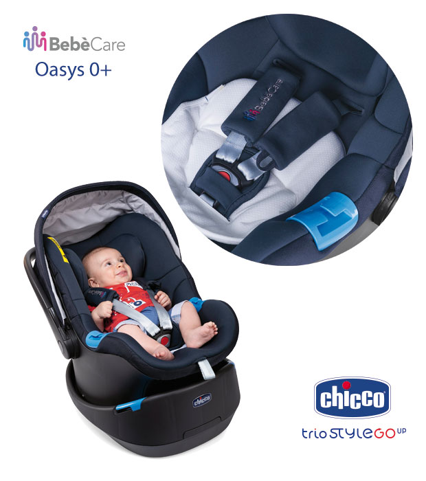 Chicco Trio StyleGo Up i-Size BebeCare 2019 - seggiolino auto Oasys 0+ con dispositivo antiabbandono integrato BebeCare - cercapasseggini