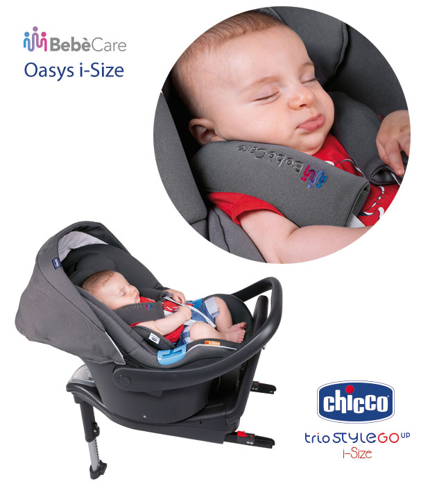 Chicco Trio StyleGo Up i-Size BebeCare 2019 - seggiolino auto Oasys i-Size con dispositivo antiabbandono integrato BebeCare - cercapasseggini