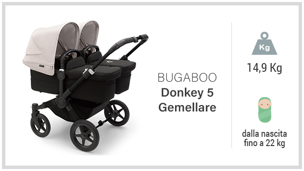 Bugaboo Donkey 5 Gemellare - Miglior passeggino gemellare trio - Guida all'acquisto