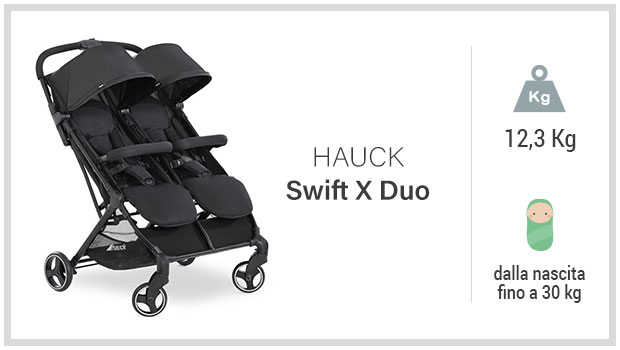 Hauck Swift X Duo - Miglior passeggino gemellare economico - Guida all'acquisto