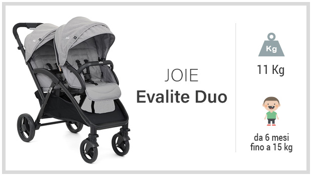 Joie Evalite Duo - Miglior passeggino gemellare economico - Guida all'acquisto