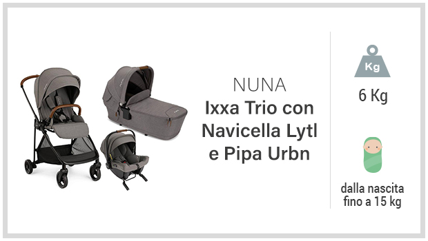 Nuna Ixxa Trio con navicella Lytl e Pipa Urbn - Miglior passeggino trio top gamma - Guida all'acquisto