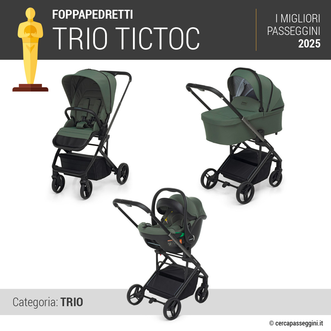 Migliori passeggini 2025 - categoria Trio - Foppapedretti Trio TicToc