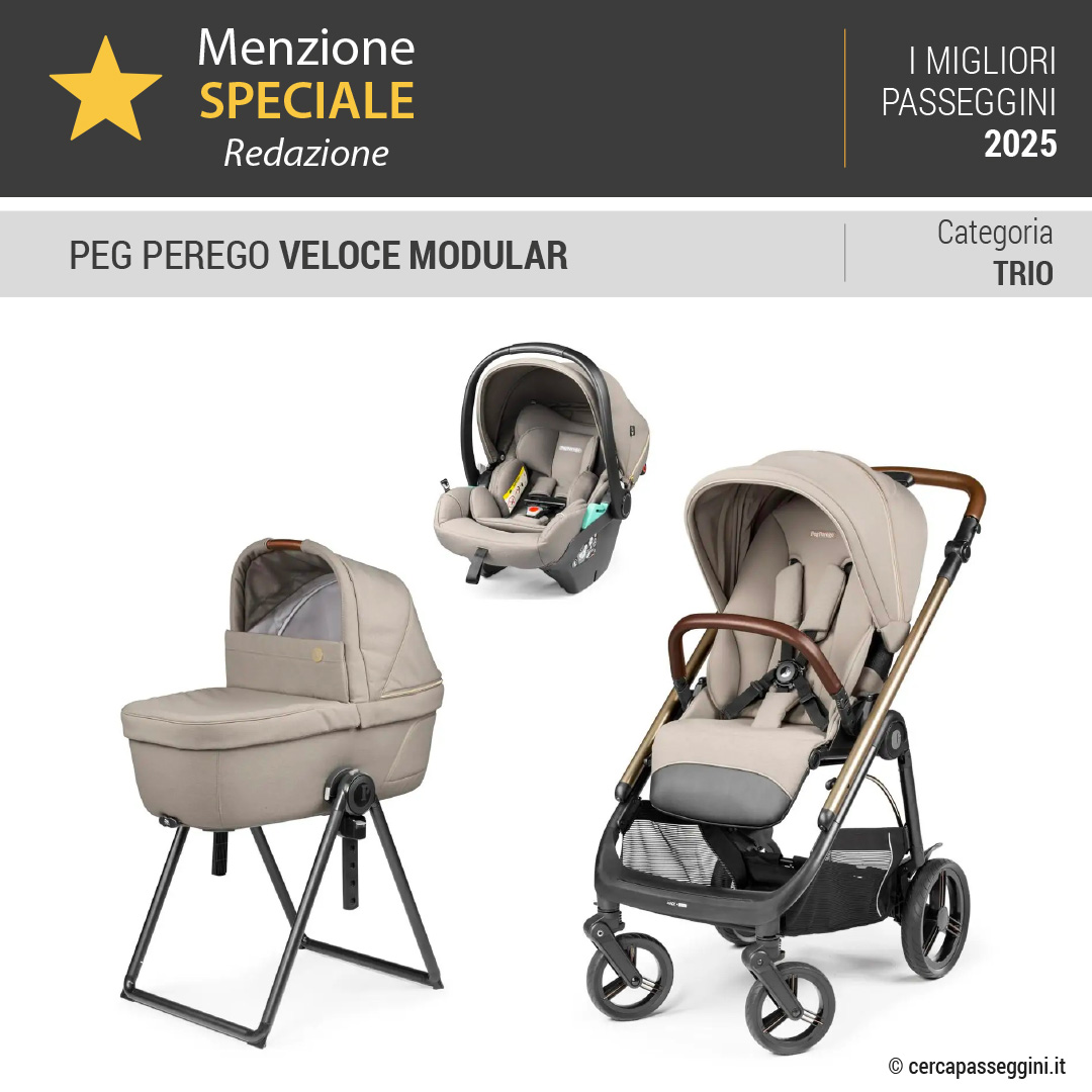 Migliori passeggini 2025 - Menzione Speciale Redazione categoria Trio - Peg Perego Veloce Modular