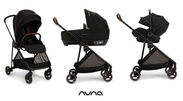 Immagine del passeggino Nuna IXXA in versione trio con seggiolino Arra Next e navicella Cari Next