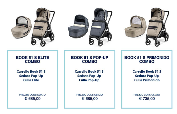 Peg Perego Book 51 S Combo - le combinazioni possibili e i prezzi - Cercapasseggini