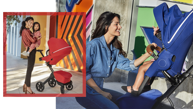 Colori blu e rosso di Stokke Xplory X