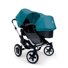Passeggino Gemellare Bugaboo Donkey Duo collezione 2014 Telaio Black Alluminio+Petrol Blue