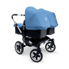Passeggino Gemellare Bugaboo Donkey Twin collezione 2014 Telaio Black Alluminio+Ice Blue