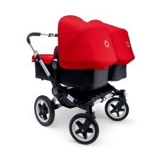 Passeggino Gemellare Bugaboo Donkey Twin collezione 2014 Telaio Black Alluminio+Red