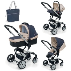 Passeggino Trio Foppapedretti Supertres collezione 2018 Denim Perla