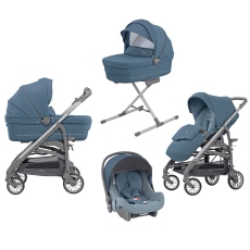 Passeggino Trio Inglesina Trilogy System Quattro telaio City Bianco collezione 2018 Artic Blue