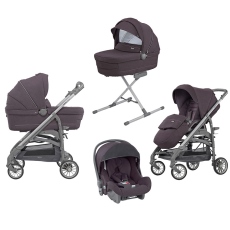 Passeggino Trio Inglesina Trilogy System Quattro telaio City Bianco collezione 2018 Marron Glace