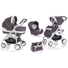 Passeggino Trio Inglesina Trilogy System Quattro telaio City Bianco collezione 2014 Platino - Manico unito