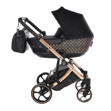 Passeggino Trio Antes Baby Trio Monogram collezione 2023 Nero Rosegold