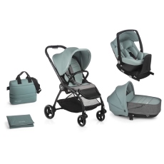 Passeggino Trio Be Cool Outback 3 Crib One Base collezione 2021 Be Aquamarine