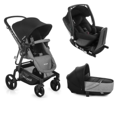 Passeggino Trio Be Cool Quantum 3 Crib One Base collezione 2021 Be Black