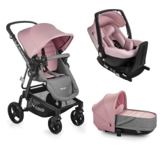 Passeggino Trio Be Cool Quantum 3 Crib One Base collezione 2021 Be Pink