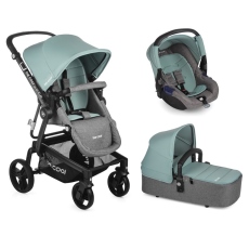 Passeggino Trio Be Cool Quantum 3 Top Plus Zero collezione 2021 Be Aquamarine