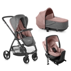 Passeggino Trio Be Cool Slide 3 Crib One Base collezione 2022 Be Rosegold