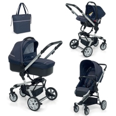 Passeggino Trio Foppapedretti Supertres collezione 2020 Denim Ocean