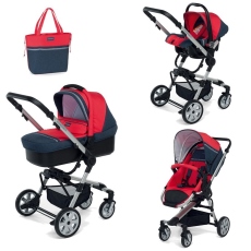 Passeggino Trio Foppapedretti Supertres collezione 2020 Denim Rosso