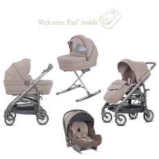 Passeggino Trio Inglesina Trilogy System Quattro telaio City Bianco collezione 2019 Alpac Beige