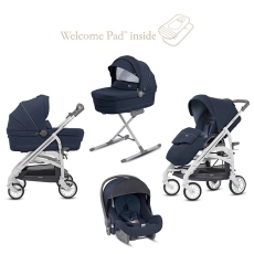 Passeggino Trio Inglesina Trilogy System Quattro telaio City Bianco collezione 2019 Imperial Blue