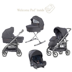 Passeggino Trio Inglesina Trilogy System Quattro telaio City Bianco collezione 2019 Village Denim