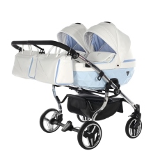 Passeggino Gemellare Junama Diamond Candy Gemellare collezione 2024 Bianco Azzurro 