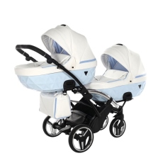 Passeggino Gemellare Junama Diamond Candy Slim Gemellare collezione 2022 Bianco Azzurro