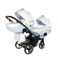 Passeggino Gemellare Junama Diamond Candy Slim Gemellare collezione 2023 Bianco Azzurro 