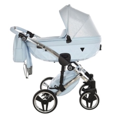 Passeggino Trio Junama Diamond Dolce Satin collezione 2022 Blue Silver