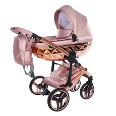 Passeggino Trio Junama Diamond Dolce Mirror collezione 2024 Pink Telaio Rosegold