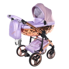 Passeggino Trio Junama Diamond Dolce Mirror collezione 2024 Violet Telaio Rosegold