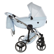 Passeggino Trio Junama Diamond Dolce Satin collezione 2023 Blue Silver