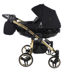 Passeggino Gemellare Junama Diamond S-Line Gemellare collezione 2022 Black Oro Giallo