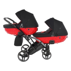 Passeggino Gemellare Junama Diamond S-Line Slim Gemellare collezione 2022 Red Black