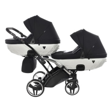 Passeggino Gemellare Junama Diamond S-Line Slim Gemellare collezione 2022 White Black