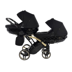 Passeggino Gemellare Junama Diamond S-Line Slim Gemellare collezione 2023 Black Oro Giallo