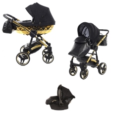 Passeggino Trio Junama Diamond Shine collezione 2022 Nero Oro Giallo